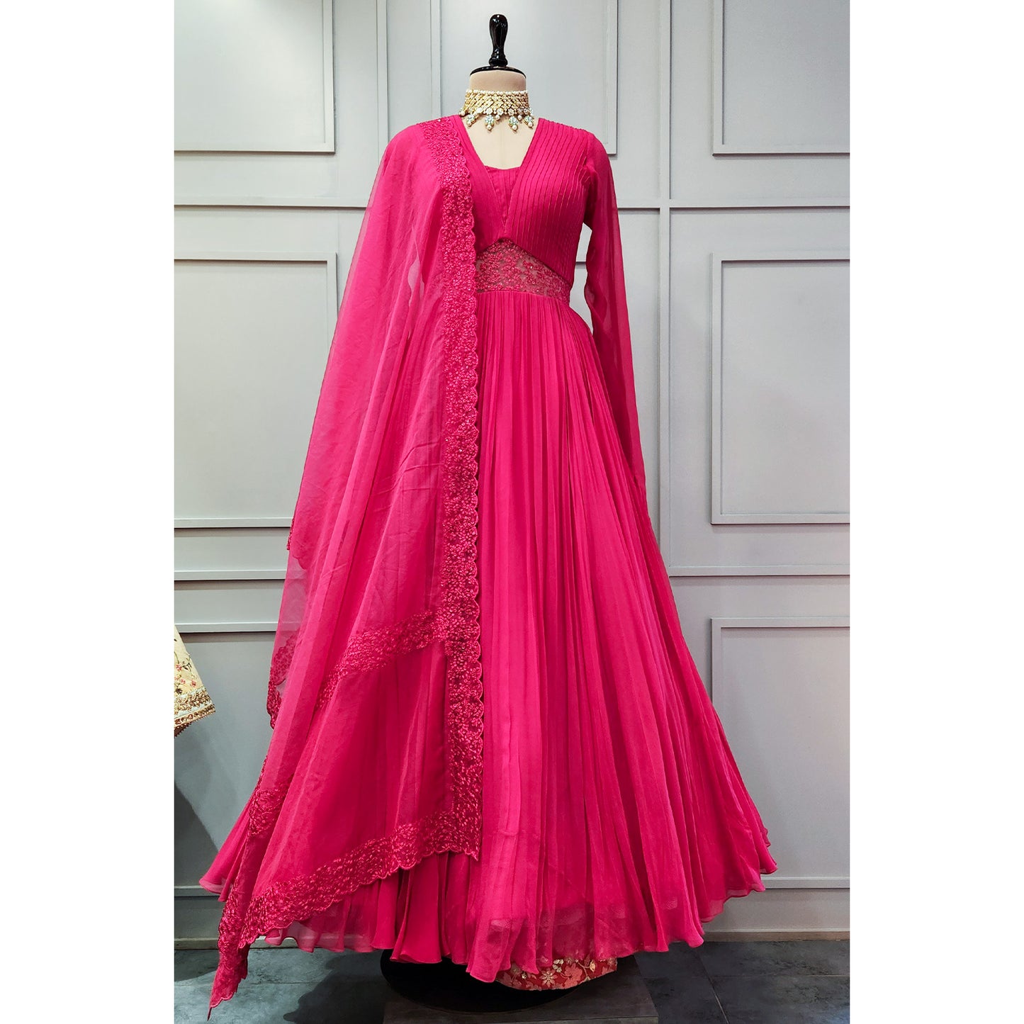 Pink Anarkali Floor Length