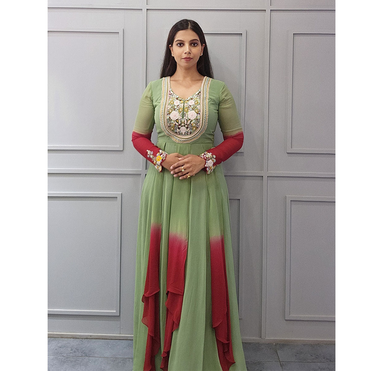 Mint green ombre Anarkali