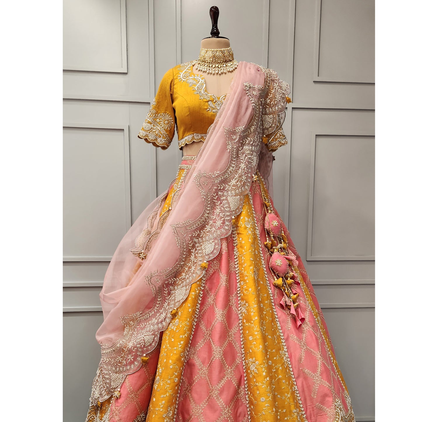 Mango Yellow Pink JR Lehenga