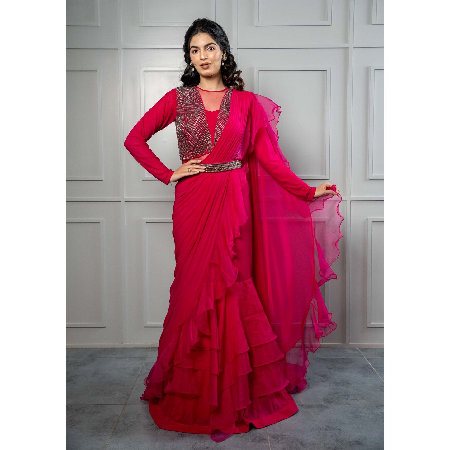 Hot Pink Multi Layer Drape