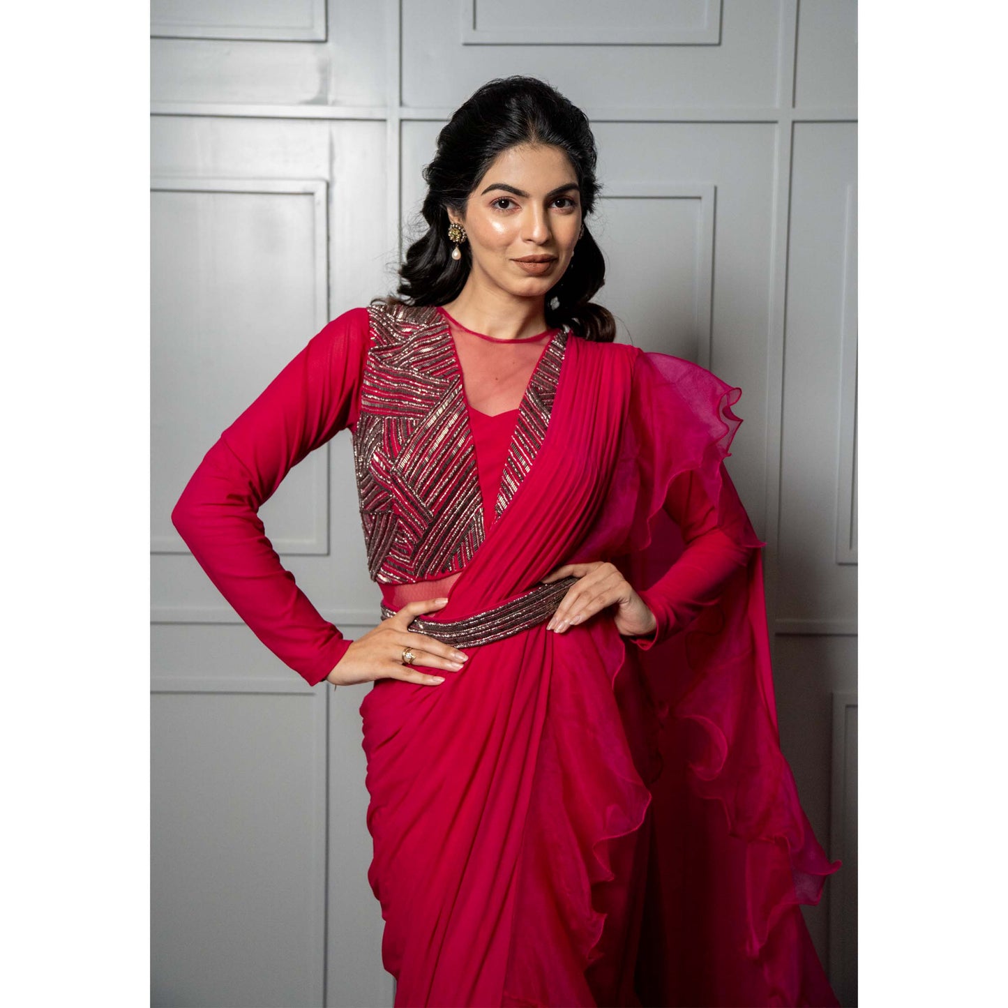 Hot Pink Multi Layer Drape