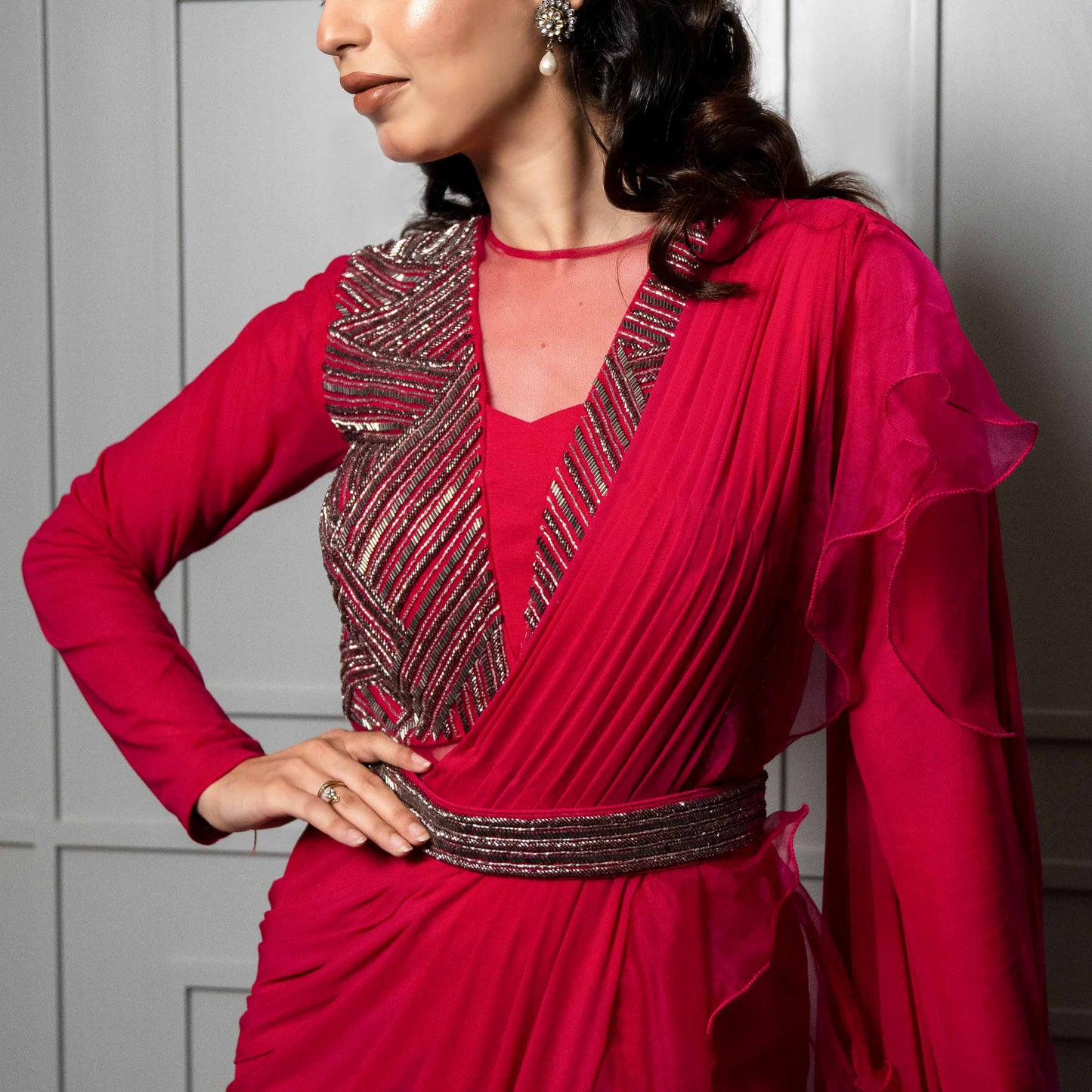Hot Pink Multi Layer Drape