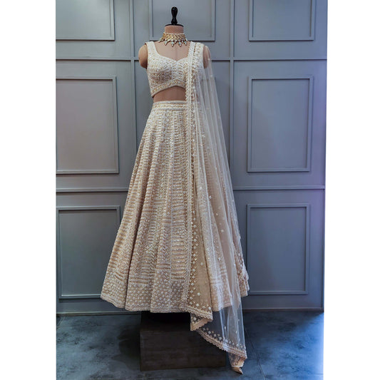 White Pearl Lehenga