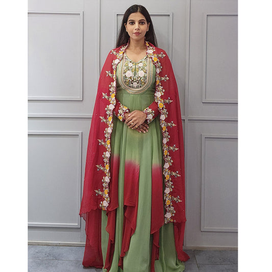 Mint green ombre Anarkali