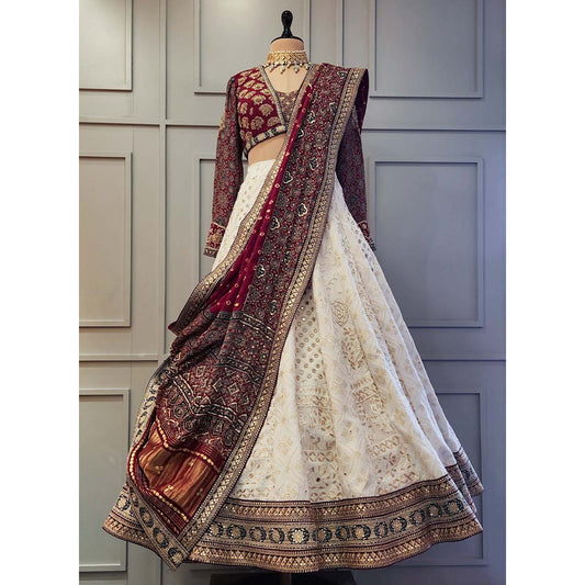 Ajrakh Lucknowi Lehenga