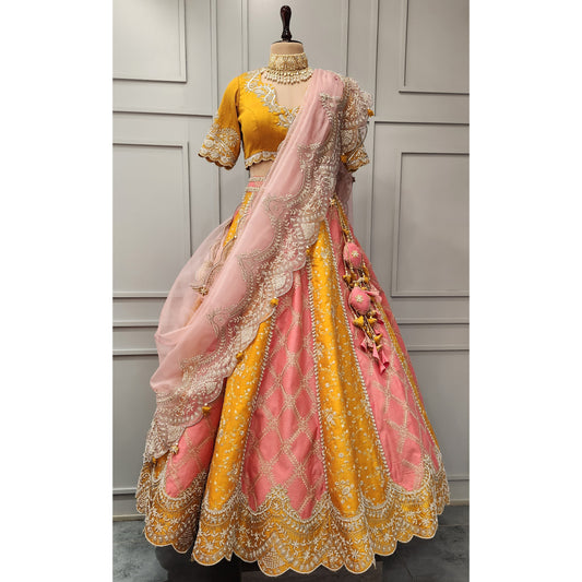 Mango Yellow Pink JR Lehenga